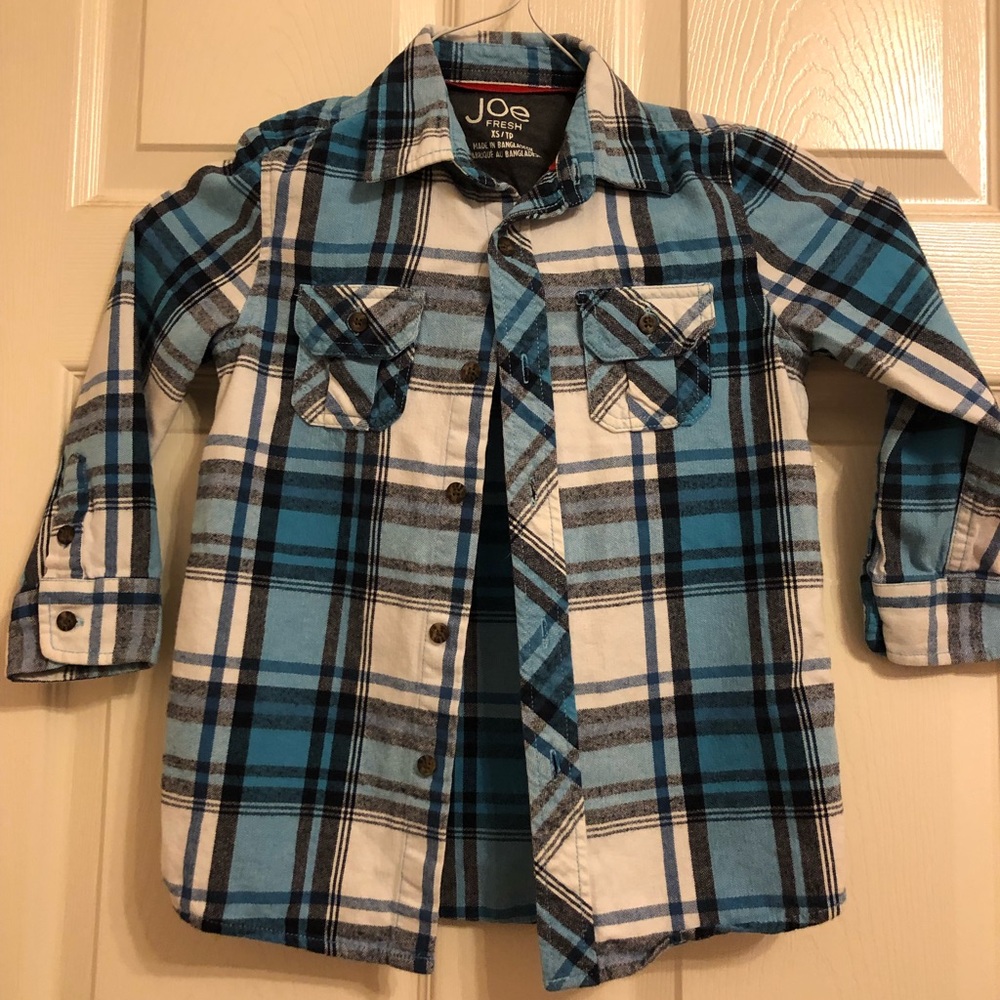 NWOT Joe Fresh flannel button down boys sz XS